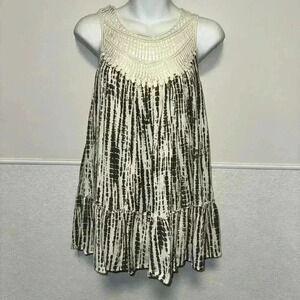 Gimmicks Tie Dye Woven Crinkle Tunic Tank Top XS